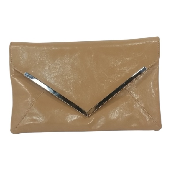 INC International Concepts Envelope Purse Clutch Faux Leather Taupe - Picture 4 of 9